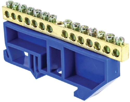 Шина неизолированная EKF PROxima N "ноль" ШНИ-6х9-14-Д-С 14 групп синий картинка 
